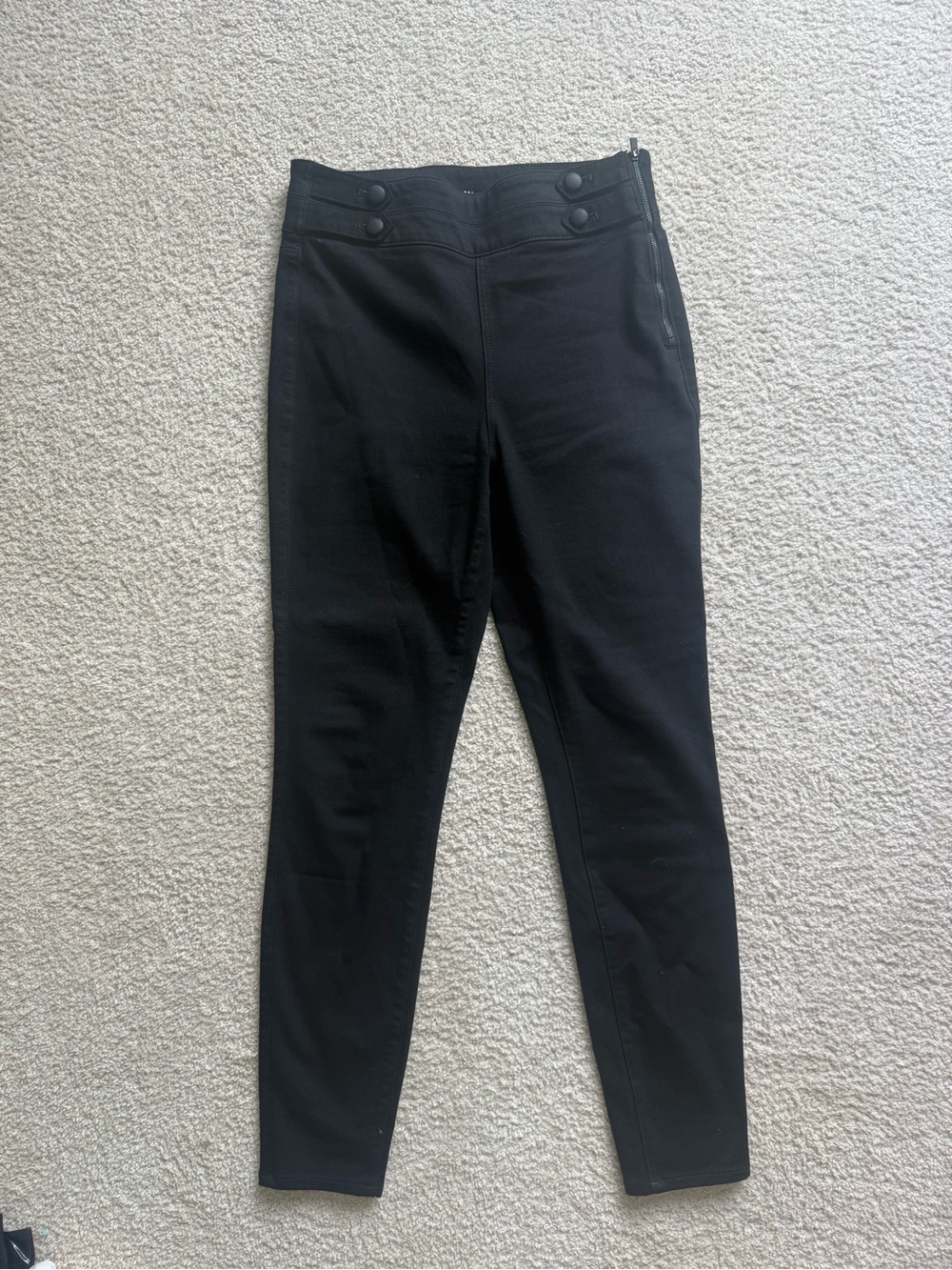 White House black market Black High-Waist Button Detail Ponte Leggings